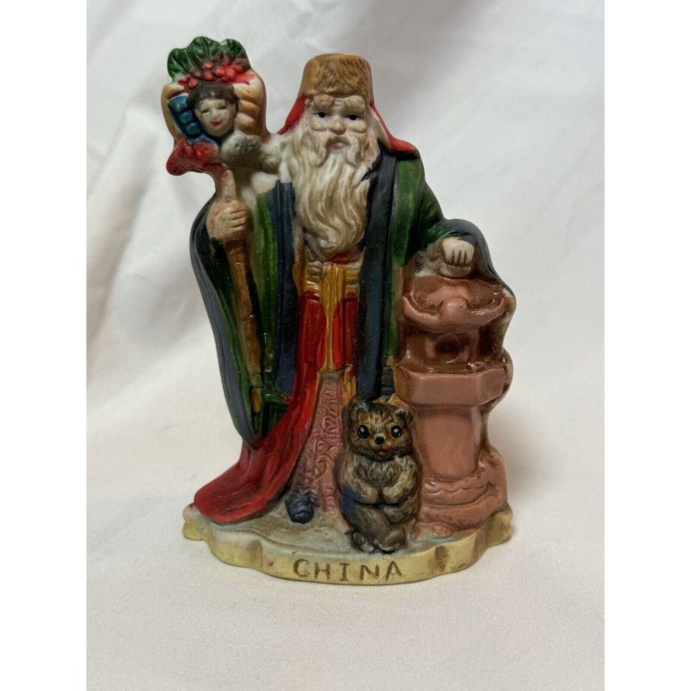 Santa's of the NATIONS -‎ CHINA -Hand Painted Porcelain SANTA CLAUS Figurine 4½"